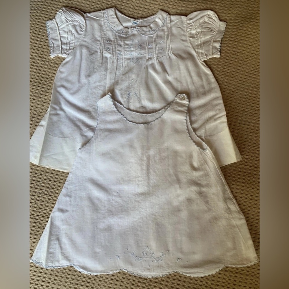 Lot of 2 Vintage Embroidered Baby Clothes Handmade